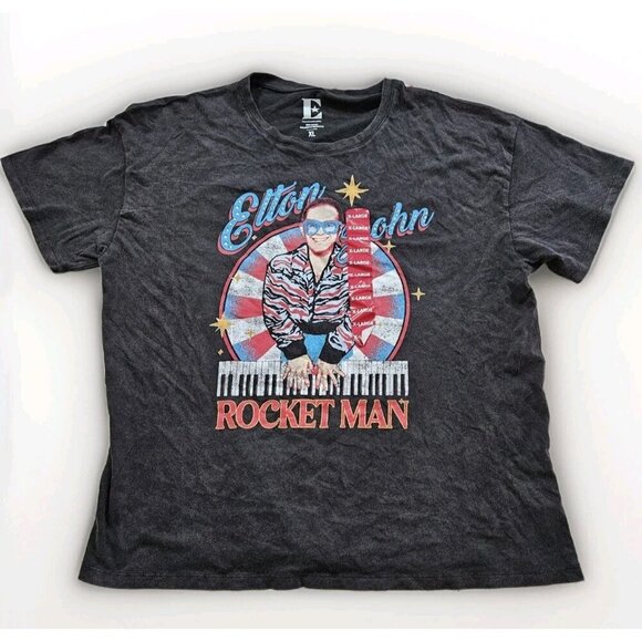 Elton John T Shirt Womens XL Black Rocket Man 2024 HST Global Ltd Official Merch - Picture 1 of 13